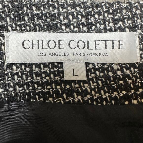 Chloe Colette Jenny Tweed Mini Skirt Black Opal - Picture 2 of 5